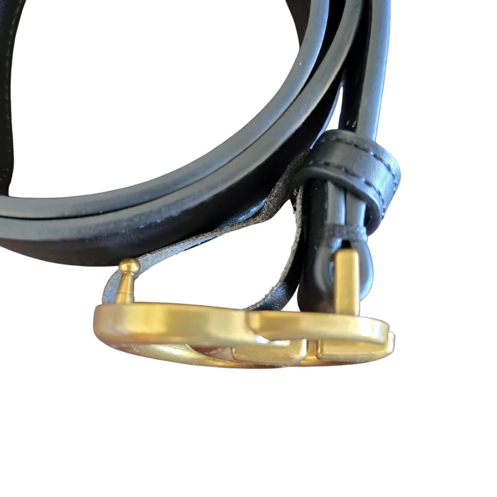 Gucci Interlocking GG Leather Belt Black with Antique Gold Hardware - Picture 3 of 11